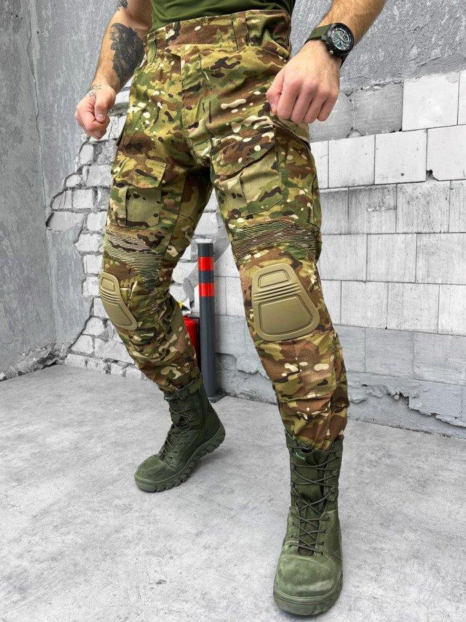 Тактические весенние армейские штаны мультикам G3 с наколенниками военные штаны рип-стоп множество карманов - фото 6 - id-p2122400318