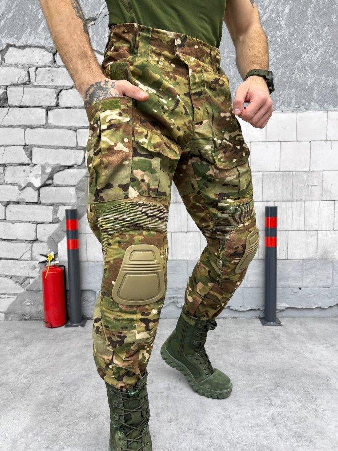 Тактические весенние армейские штаны мультикам G3 с наколенниками военные штаны рип-стоп множество карманов - фото 7 - id-p2122400318
