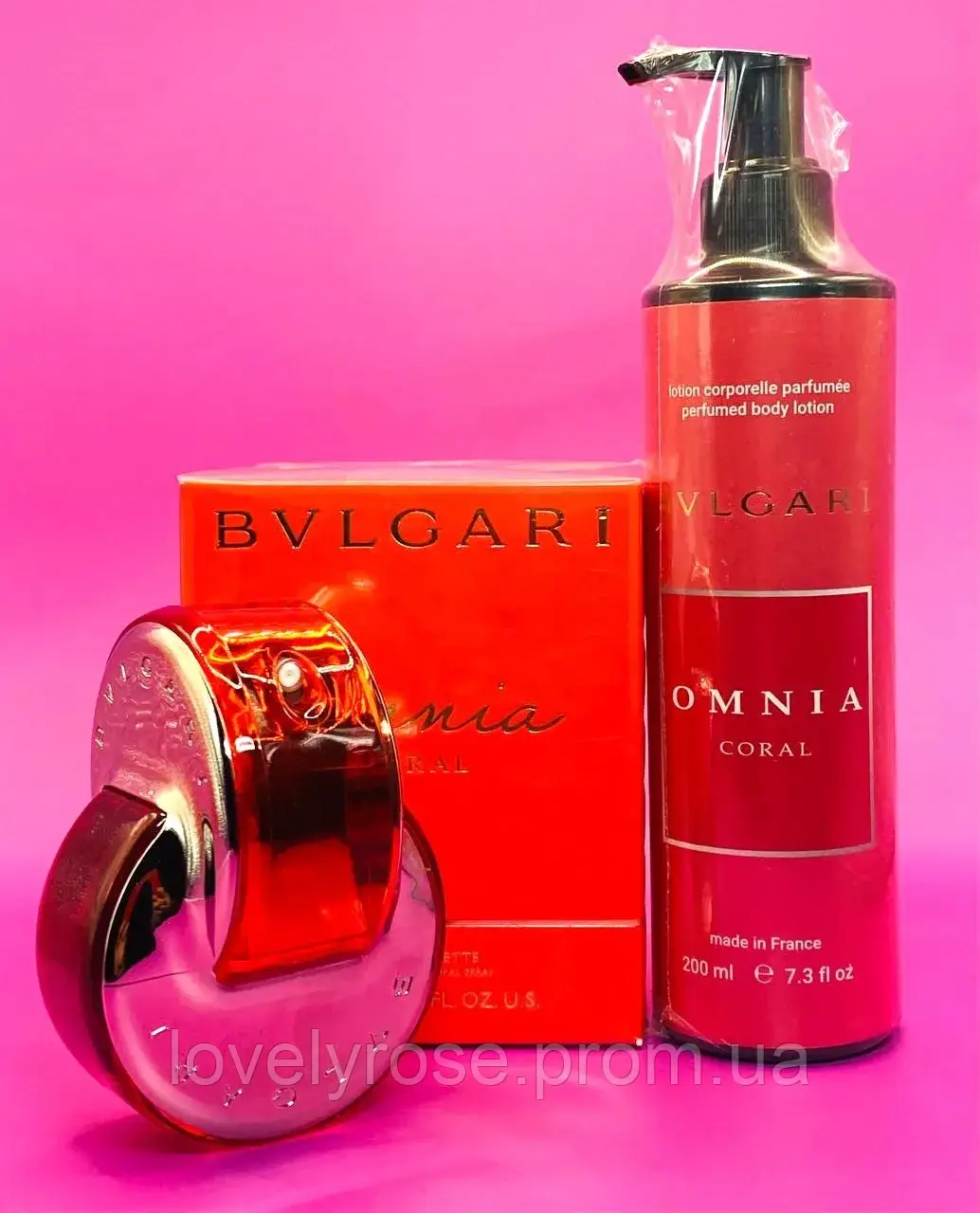 Набір жіночий Bvlgari Omnia Coral (Туалетна вода 65 ml + Парфумований лосьйон 200 ml)