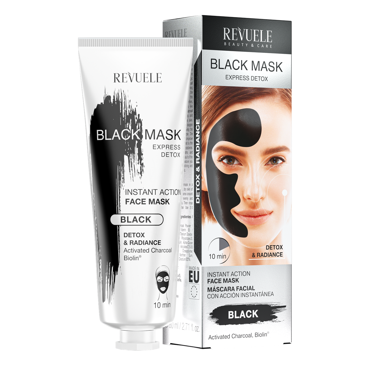 Чорна маска для обличчя "Експрес детокс" Revuele Express Detox Black Mask 80 мл
