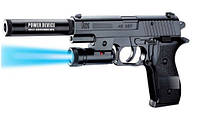 Пистолет K2118-B+ пульки, свет, глушитель, в пакете 22, 5*15 см TZP150