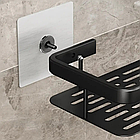 Металева полиця для ванної 2 шт, 30х13х4,5см, Bathroom shelf, Чорна / Настінна полиця органайзер, фото 7