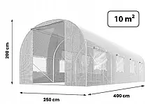 Теплиця, парник Plonos Польша 10М2 із 8 вікнами — 400*250*200 біла