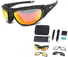 Сонцезахисні тактичні окуляри з поляризацією Daisy С9 black+ 4 комплекти лінз svitloochey