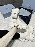 Prada Boots Premium Zip Pocket White 36