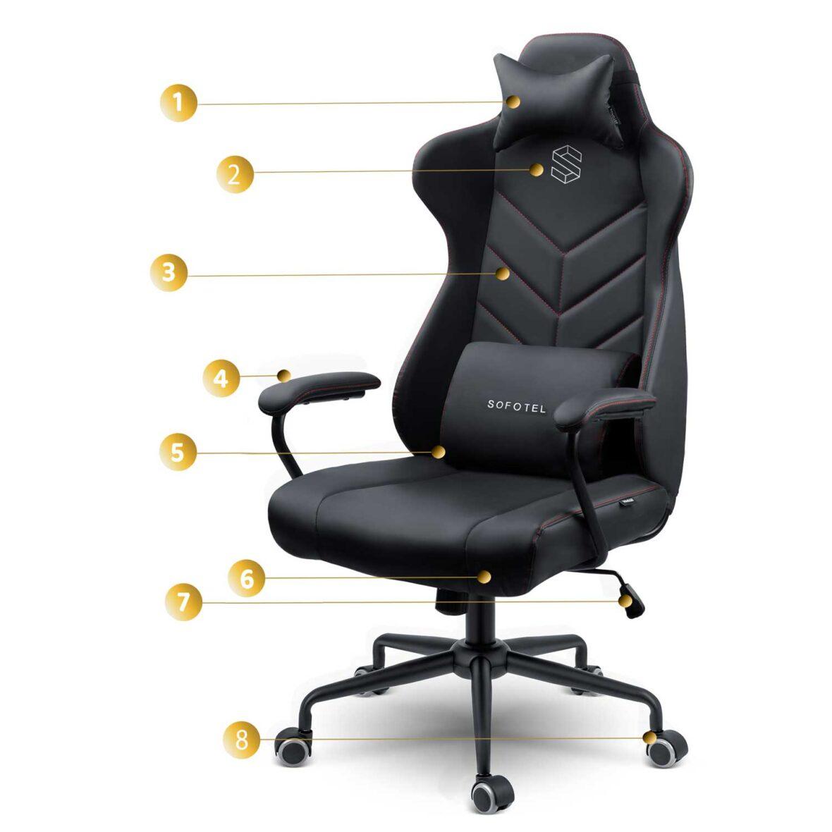 Современное кресло для руководителя офисное из экокожи Sofotel Werona 2580 Black, Компьютерные кресла - фото 9 - id-p2122428097