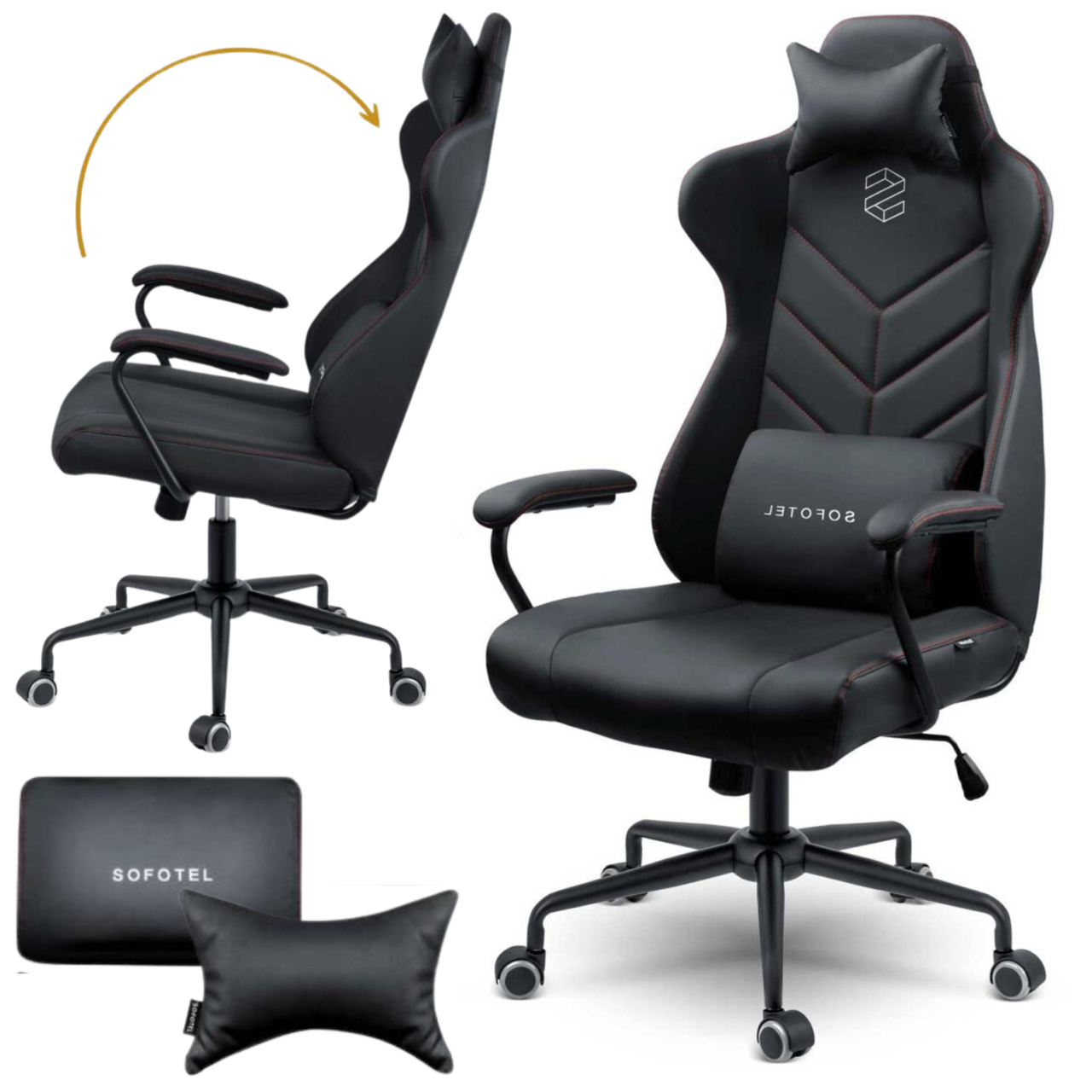 Современное кресло для руководителя офисное из экокожи Sofotel Werona 2580 Black, Компьютерные кресла - фото 1 - id-p2122428097