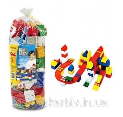 Конструктор великий Юні-блок, 94 деталі, Юніка 70125, для дітей від 2 років, Іграшки для найменших, Подарунок