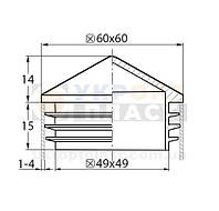 17 шт Заглушка на квадратную трубу 60х60 пластиковая пирамида Код/Артикул 188 2-01