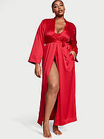 Атласный длинный халат Victoria's Secret Satin Long Robe M/L Красный