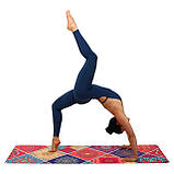 Замшевий двошаровий килимок для йоги Калейдоскоп 183x61x0,1 см Record FI-5663-5, фото 8