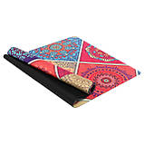 Замшевий двошаровий килимок для йоги Калейдоскоп 183x61x0,1 см Record FI-5663-5, фото 2