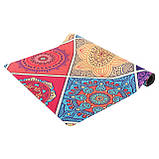 Замшевий двошаровий килимок для йоги Калейдоскоп 183x61x0,1 см Record FI-5663-5, фото 3