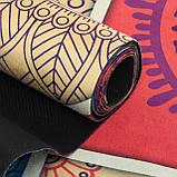 Замшевий двошаровий килимок для йоги Калейдоскоп 183x61x0,1 см Record FI-5663-5, фото 5