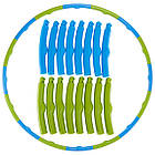 Обруч масажний Хула Хуп Hula Hoop FHAVK FI-1560 16 секцій салатовий-синій, фото 5