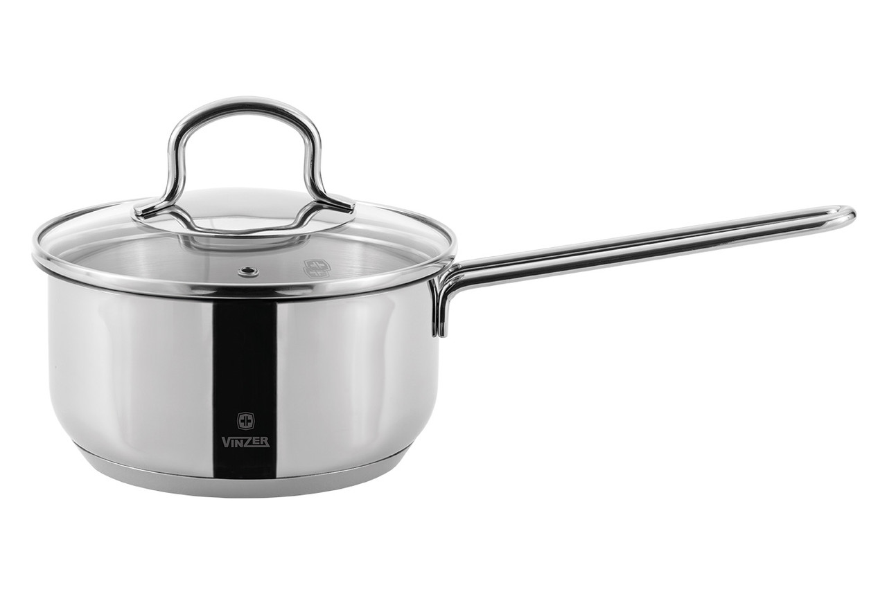Сотейник Vinzer Techno з кришкою 1,1 л d14 см h7,5 см неіржавка сталь (89077 Vinzer), фото 1