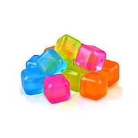 Лед многоразовый Ice Cubes пластиковый разноцветный кубики льда 12 шт