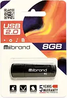 Флеш-драйв Mibrand Grizzly USB 2.0 8Gb Black