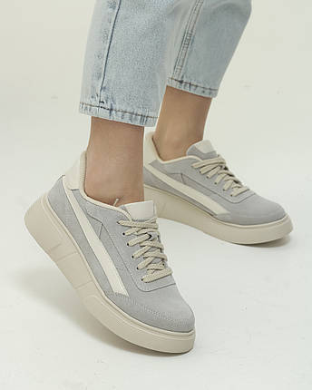 Кросівки жіночі Kento 15492 36 сірі замша, фото 1