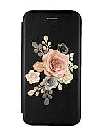 Чехол-книжка с рисунком для Samsung Galaxy A15 (A155) Черный :: Розы (принт 275)