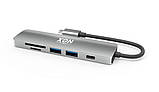 USB-хаб XON SmartHub 6 в 1 SD/TF + Type-C + USB3.0 + 2хUSB2.0 Сірий (UHCHP062322G 5139), фото 2