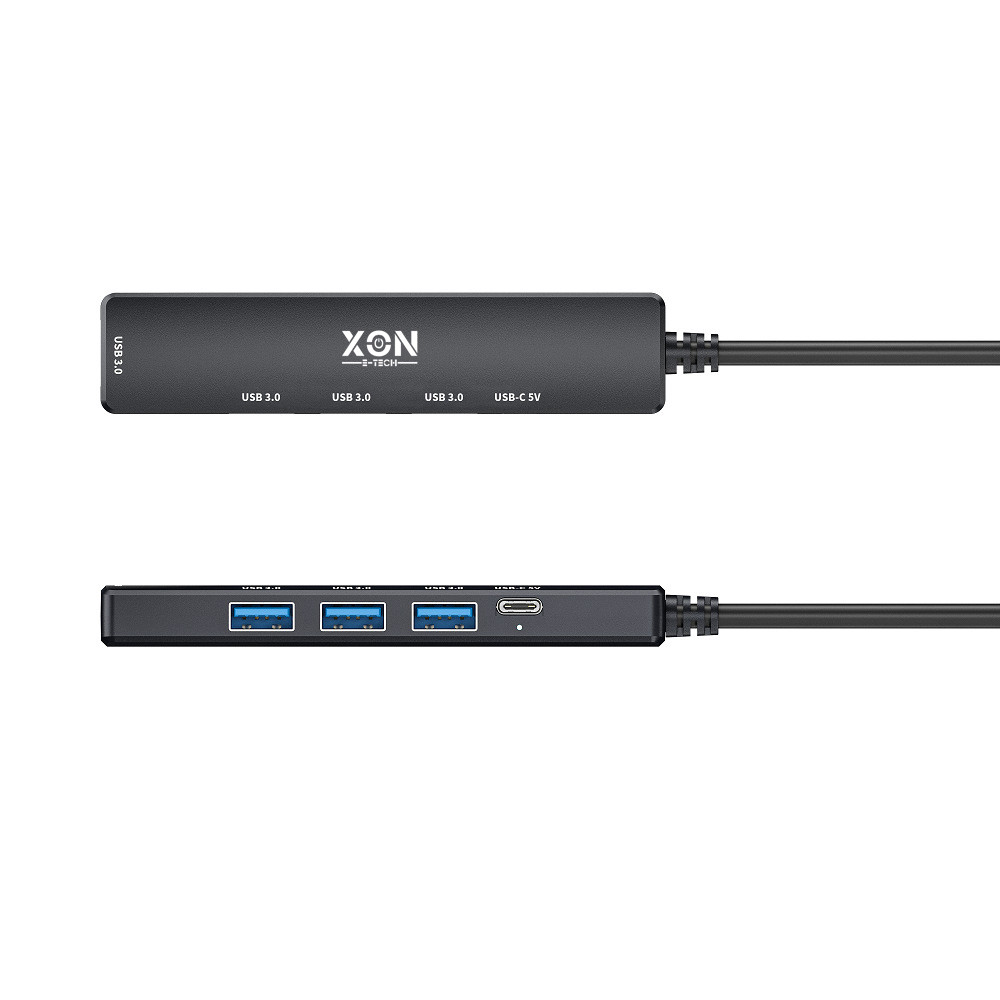 USB-хаб XON SmartHub 5 в 1 USB3.0, 3xUSB2.0, Type-C Чорний (UHCHP052332B 5108)