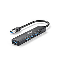 USB-хаб XON SmartHub 5 в 1 USB3.0 4xUSB3.0 + Type-C Чорний (UHAHP055300B 5115)