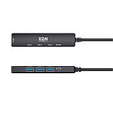 USB-хаб XON SmartHub 5 в 1 USB3.0 4xUSB3.0 + Type-C Чорний (UHAHP055300B 5115), фото 4