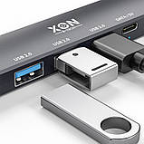 USB-хаб XON SmartHub 5 в 1 USB3.0 4xUSB3.0 + Type-C Чорний (UHAHP055300B 5115), фото 5