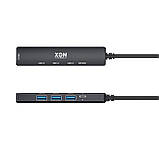 USB-хаб XON SmartHub 5 в 1 Type-С 4xUSB3.0 + Type-C Черный (UHCHP055300B 5122), фото 4