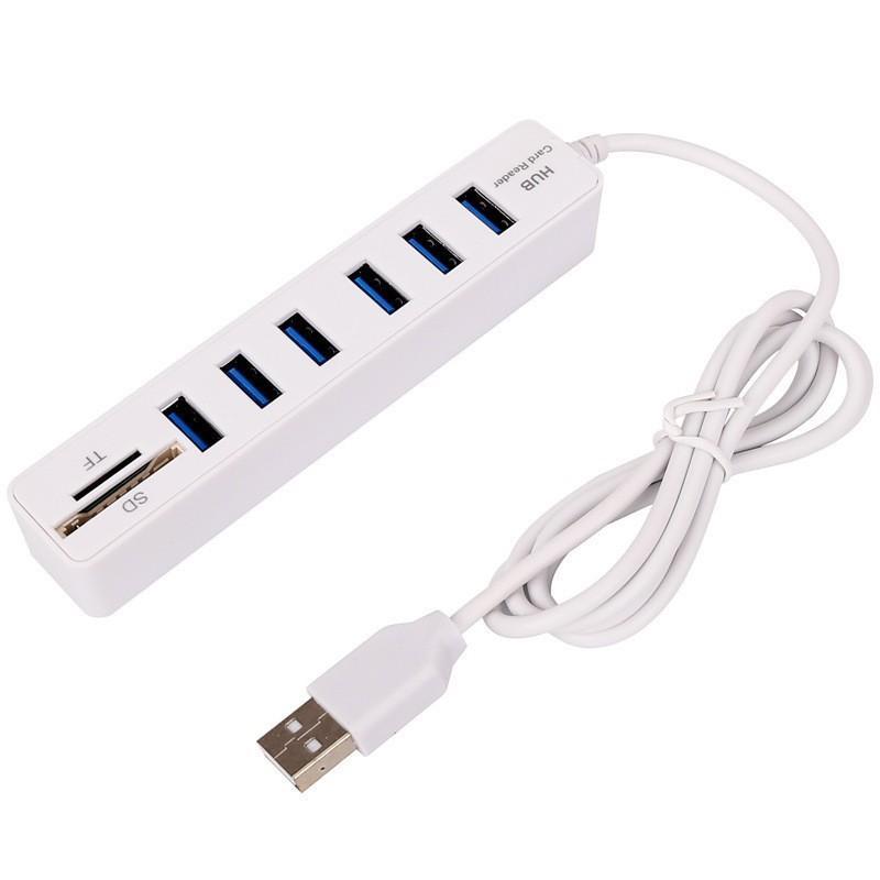 USB-хаб XON SmartHub 5 в 1 SD/TF + 3xUSB2.0 Білий (UHAHP050032B 5054)