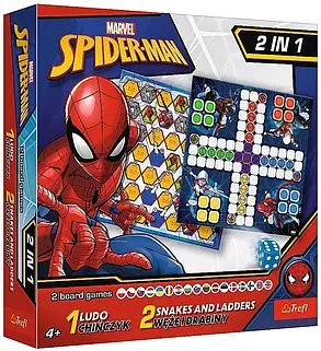 Настільна гра Ludo + Snakes & Ladders 2 in 1: Marvel. Spider-Man (Лудо + Змії і Драбини 2 в 1: Марвел. Людина-Павук), фото 1