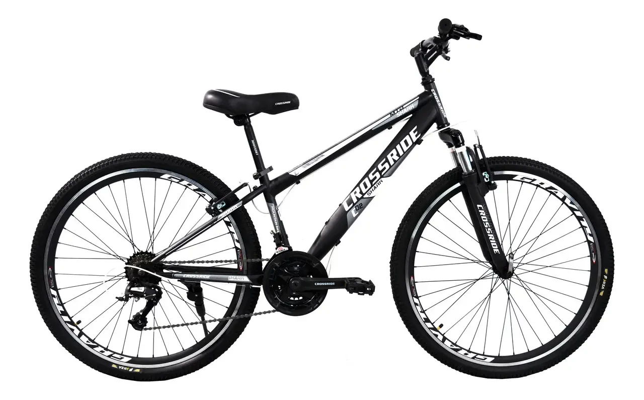 Велосипед CROSSRIDE SHARK 26" MTB рама 14" Чорно-сірий Velo