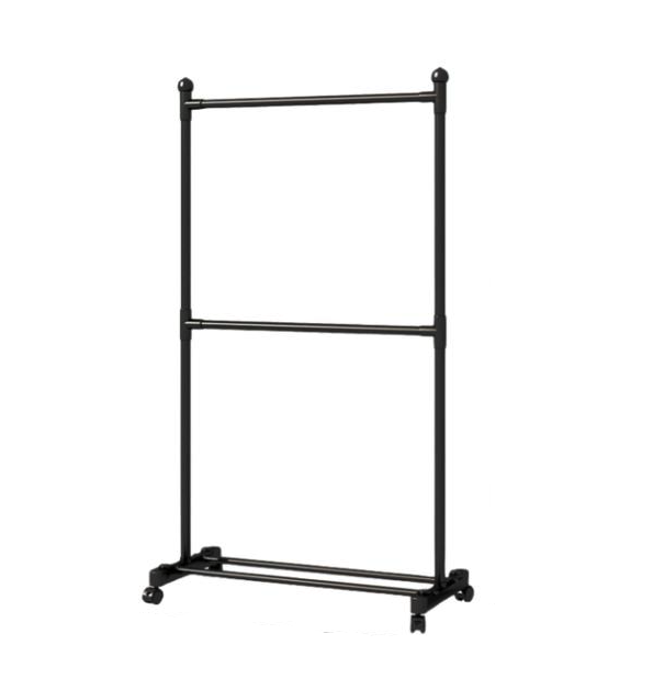 Практична стійка вішалка для одягу та взуття Clothes Rack Up підлогова на колесах з поперечиною, фото 1