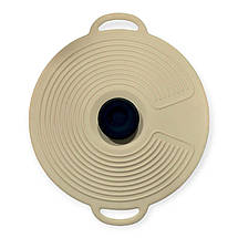 Кришка для посуду силіконова Silicone Lid W008 d-22 см універсальна бежева, фото 4