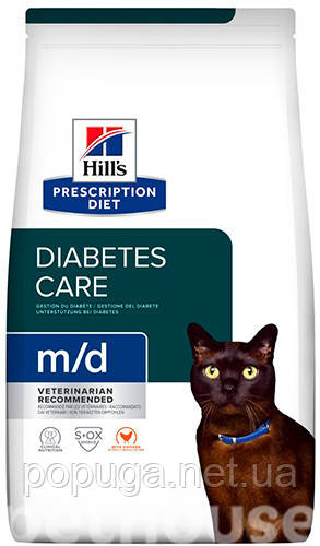 Hill's Prescription Diet m/d Diabetes/Weight Management корм для кішок КУРИЦА, 1.5 кг
