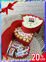 Бокс сладостей с розами Шоколадные подарочные наборы с нутэлла на 8 марта Подарочный набор с киндером