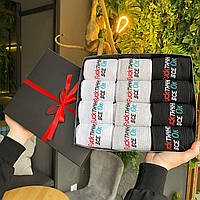 Носки женские подарочный бокс набор носочков 36-41р 12 пар в в черной коробке с бантом прикольними надписями