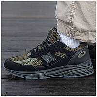 Мужские кроссовки New Balance 991v2 Stone Island Black Khaki U991SD2 Miuk, хаки ню беланс 991 стон айленд NB