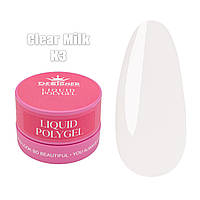 Жидкий полигель Designer Professional 30 мл. в банке К3 Clear Milk