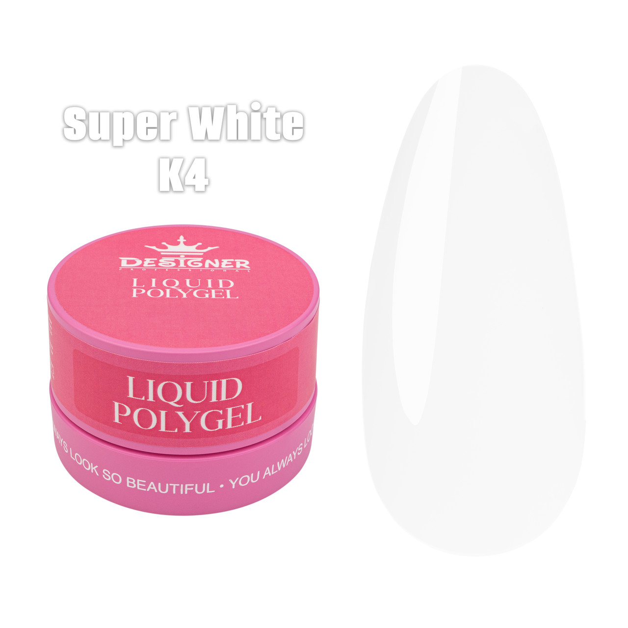 Рідкий полігель Designer Professional 30мл. у банцi К4 Super White