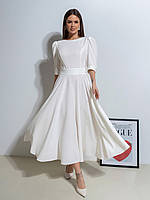 Біла сукня з декоративною спинкою, розмір S