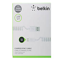 Оригинальный кабель micro-usb Belkin 1.8 м Спираль Кабель для зарядки телефона Шнур микро юсб