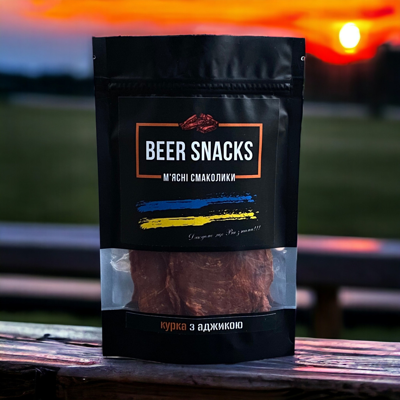 М'ясні джерки курячі Beer Snacks з аджикою 100г,чіпси,снеки,закуски під пиво,крафтове виробництво