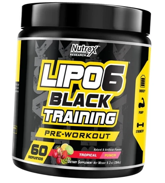 Предтренировочный комплекс (Lipo 6 Black Training Pre-Workout) 264 г со вкусом тропического пунша - фото 1 - id-p2122516568