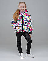 Демисезонная куртка для девочек Двухсторонняя, от 98 см до 128 см.