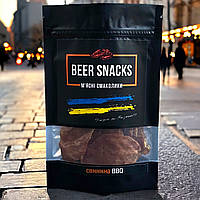 Мясные чипсы свиные Beer Snacks BBQ 100г ,снеки,джерки,крафтовое производство,мясные закуски под пиво