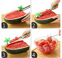 Слайсер для нарізання кавуна Sunroz Watermelon Slicer, кухонне пристосування для різання кубиками фруктів