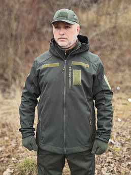 Куртка тактична утеплена олива / Софтшелл Мікрофліс