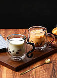 Чашка з подвійними стінками у формі мультяшного кота, 250 мл, термостійкий кухоль для кави та чаю, фото 3
